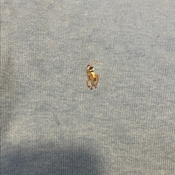 Ralph Lauren 1/4 zip Light Blue Sweater large super soft - Picture 3 of 5